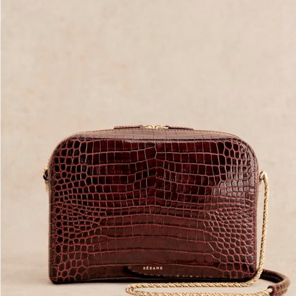 Sézane | ABEL bag in chocolate croc